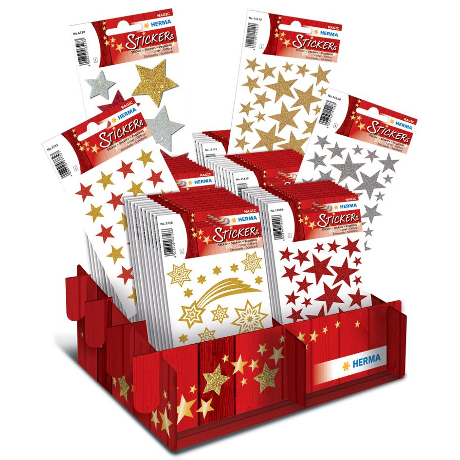 HERMA Autocollants de Nol MAGIC 'Etoiles pailletes',