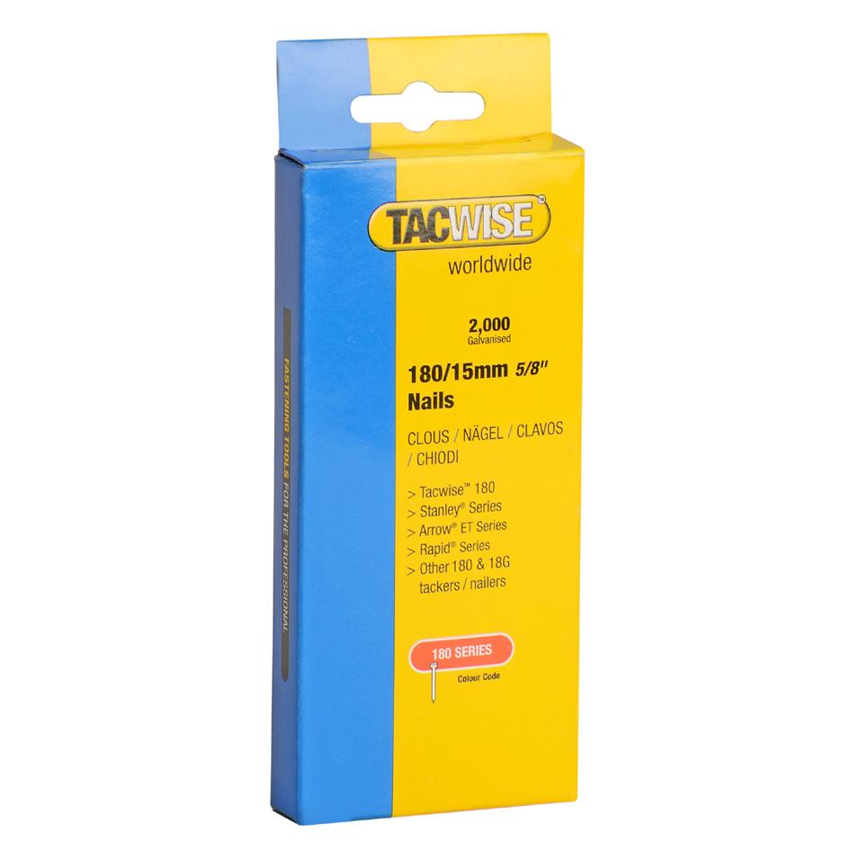 TACWISE Clous pour agrafeuse, 180/10 mm (18G/10), sans tte