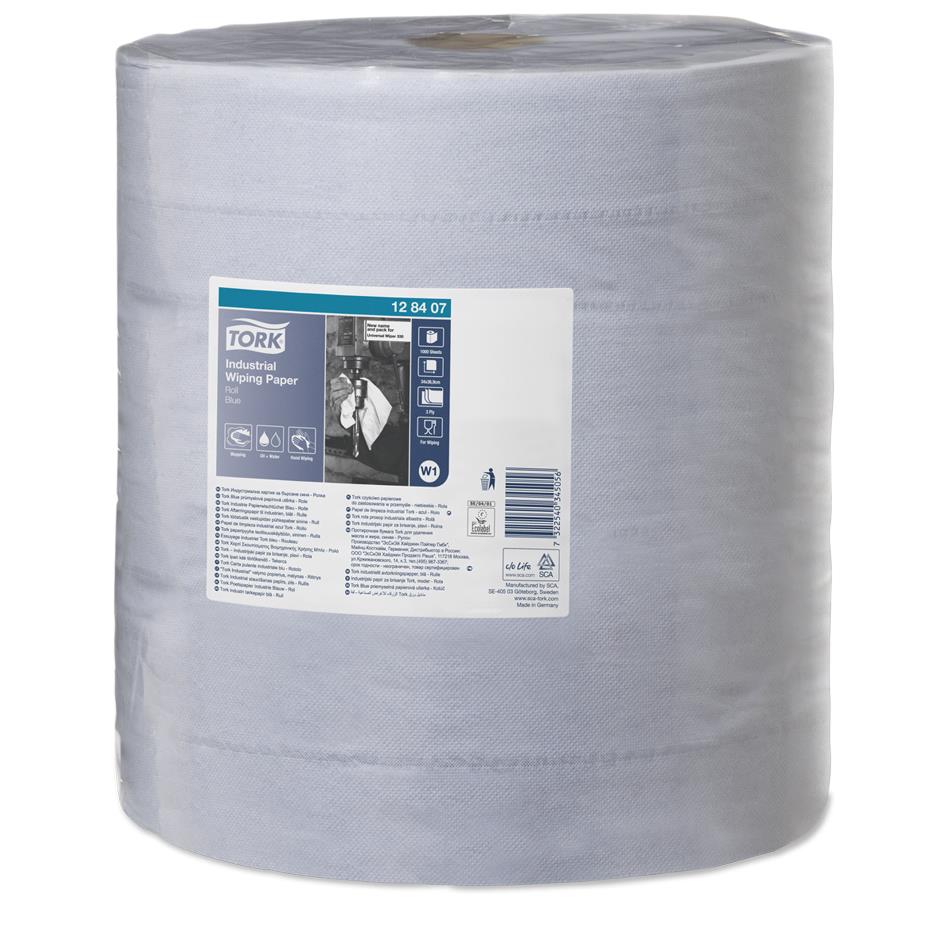 TORK Rouleau chiffons de nettoyage pour l'industrie, bleu