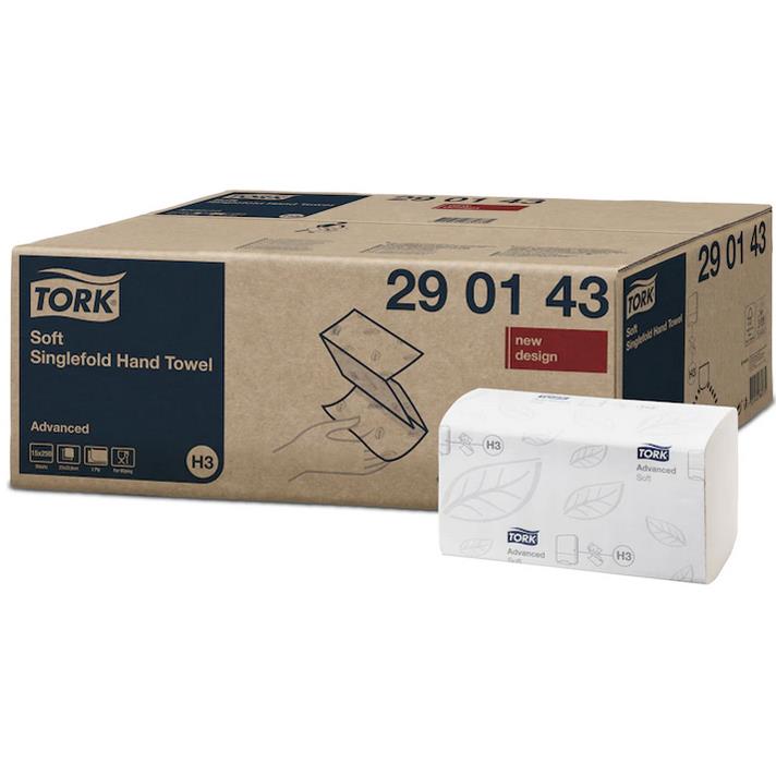 TORK Essuie-mains Singlefold, 226 x 230 mm, pli en V, blanc