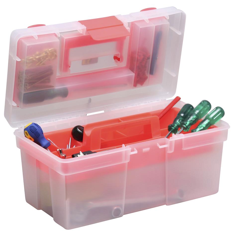 allit Bote de rangement McPlus Clear 16, PP, rouge
