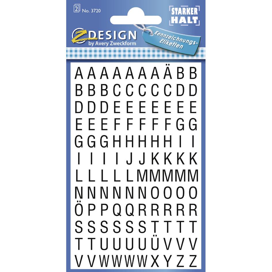 Z-Design HOME Stickers de lettres, lettres A-Z, noir