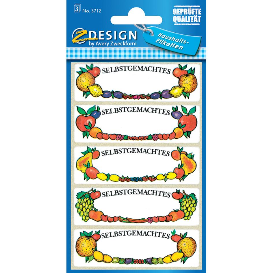 AVERY Zweckform ZDesign Etiquettes de cuisine Cadre & fruits