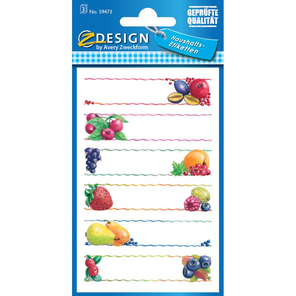 ZDesign HOME tiquette de cuisine 'cadre fruits', enlevable