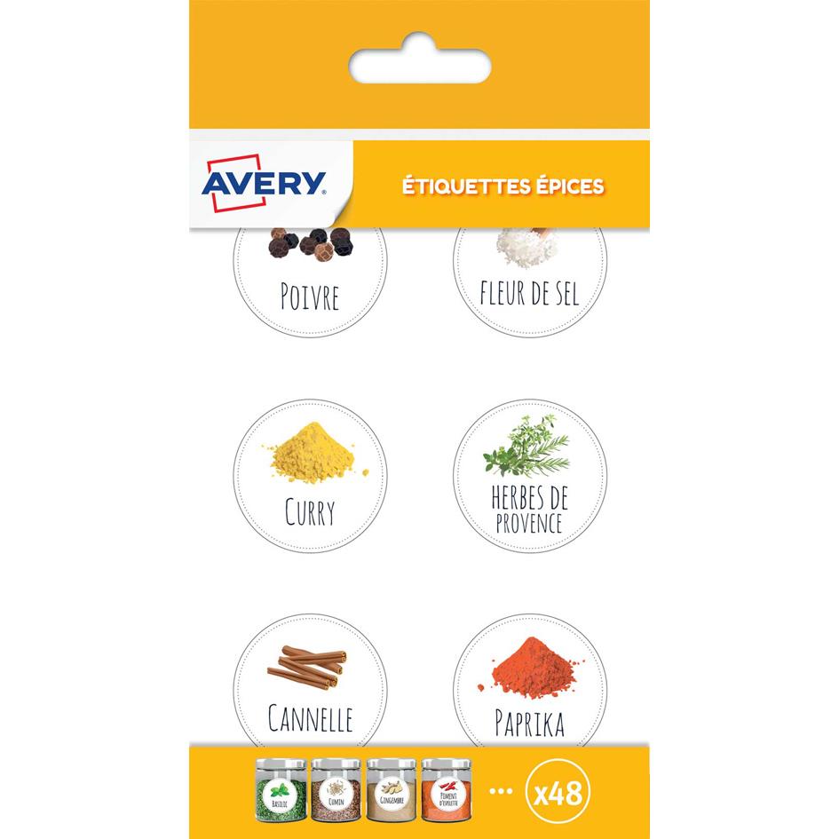 AVERY Etiquettes pices, rondes, 48 pices
