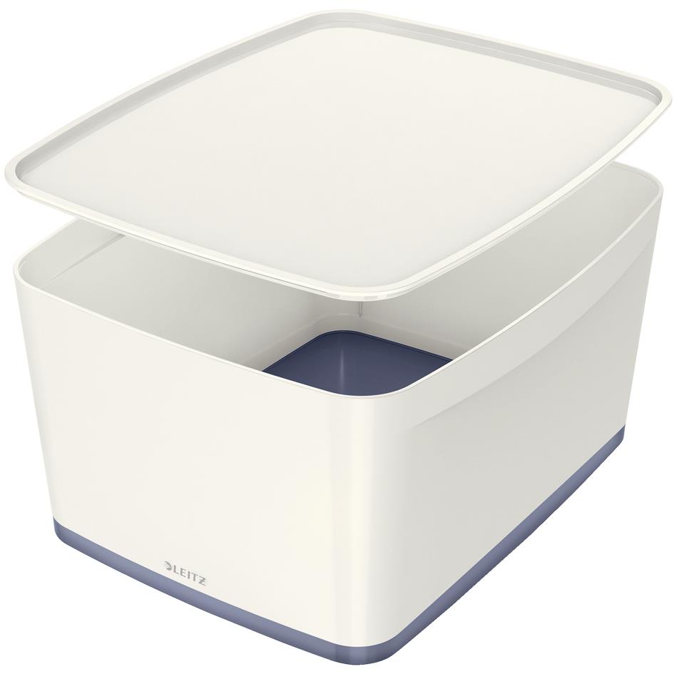 LEITZ Bote de rangement My Box, 18 litres, blanc / bleu