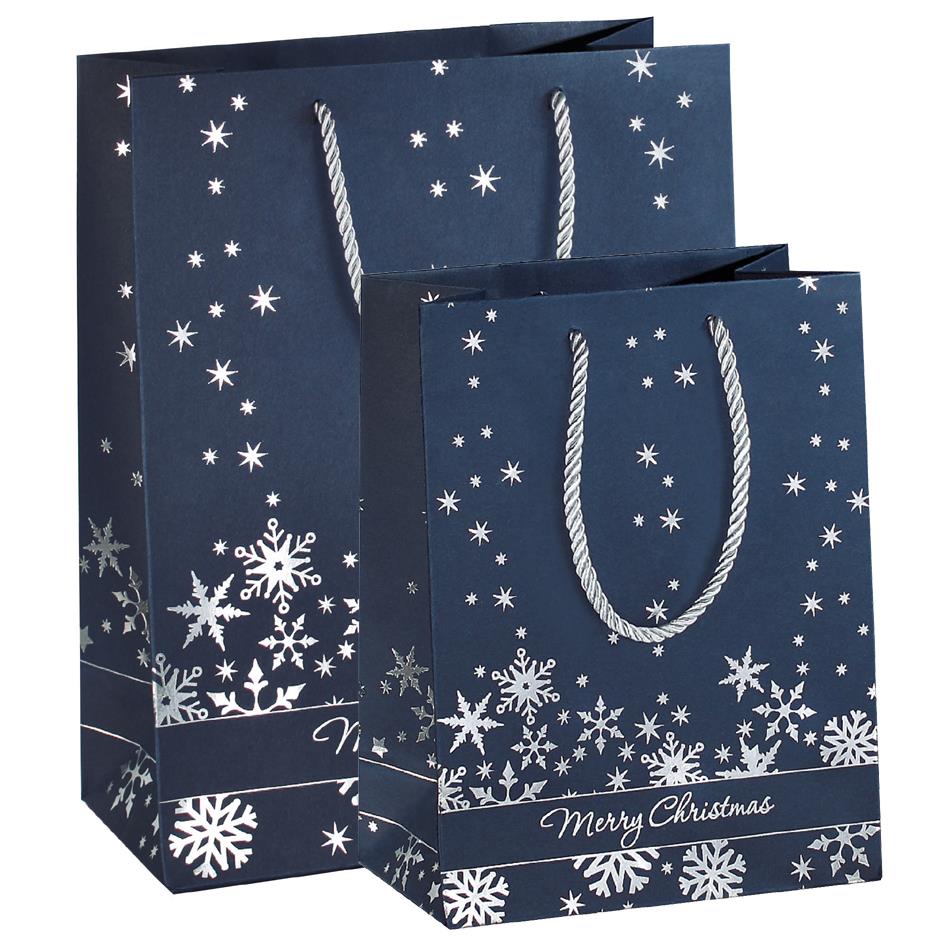 sigel Sac cadeau de Nol 'Silver Snowflakes', grand