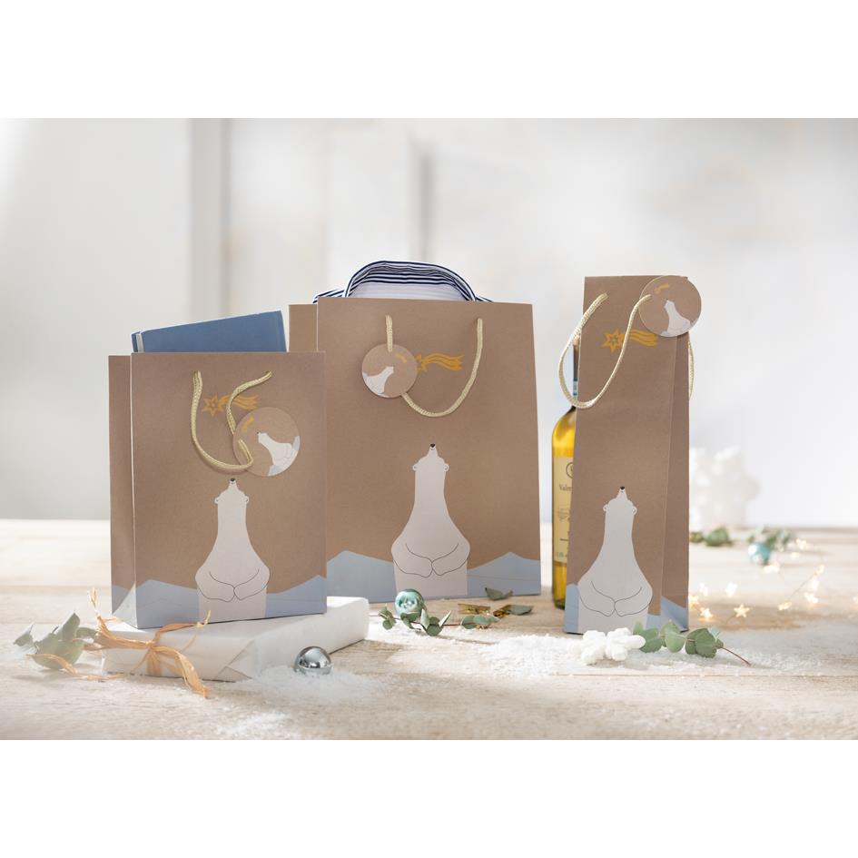 sigel Sac cadeau de Nol 'Polar bear with...', petit