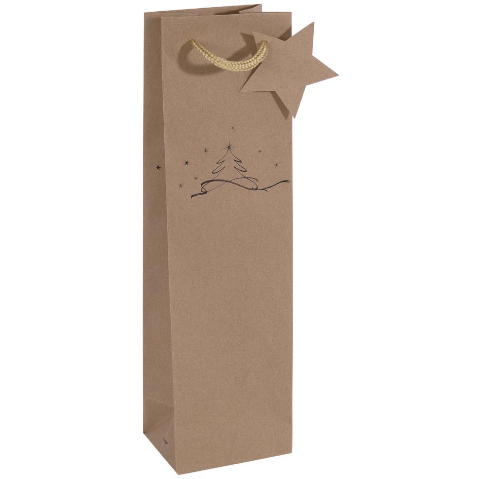 sigel Sac pour bouteille 'Christmas tree', carton kraft