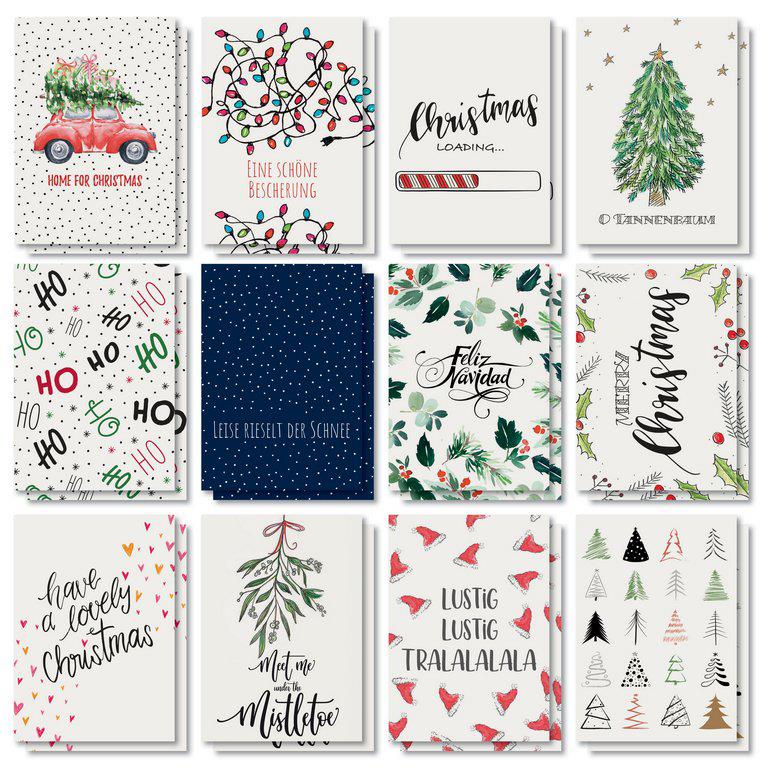 sigel Set de cartes postales de Nol 'Colourful Chrismas'