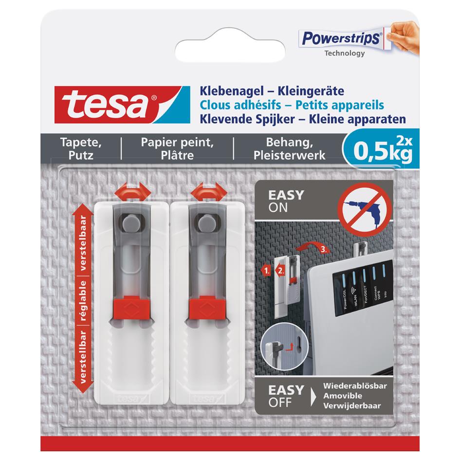 tesa Powerstrips Clou adhsif, pour papier peint et pltre