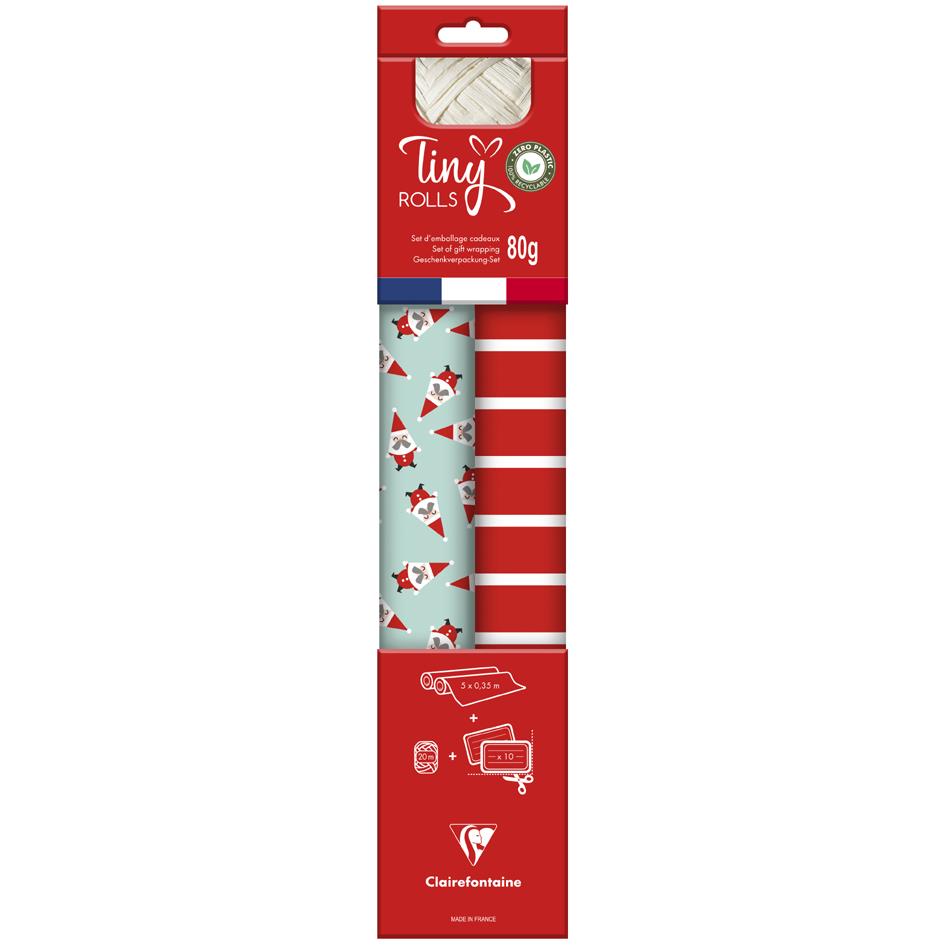 Clairefontaine Set de papiers cadeau de Nol 'Tiny Rolls'