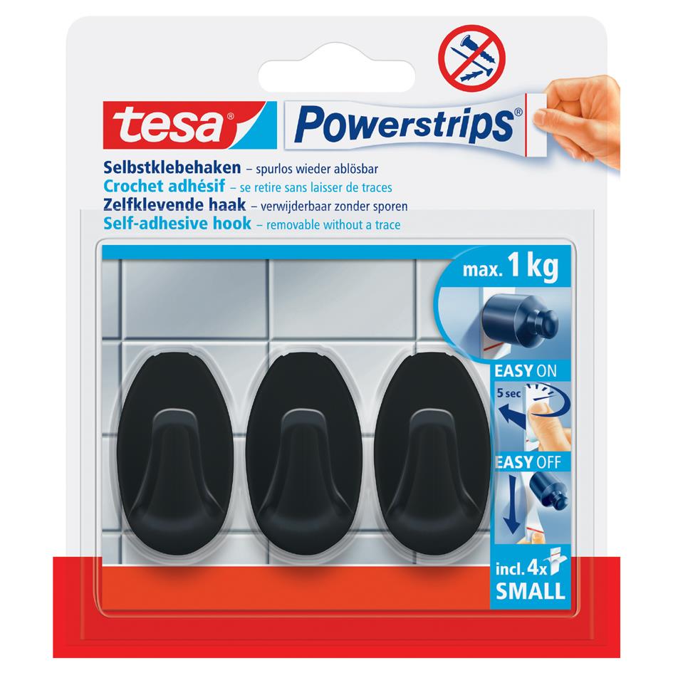 tesa Powerstrips Crochet adhsif SMALL oval rectangulaire