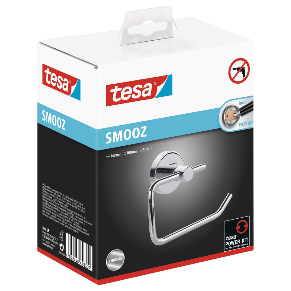 tesa Porte-papier WC, chrom, avec colle