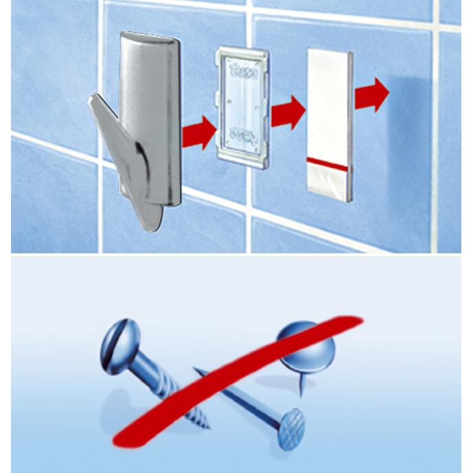 tesa Powerstrips Crochet adhsif SMALL classic, blanc