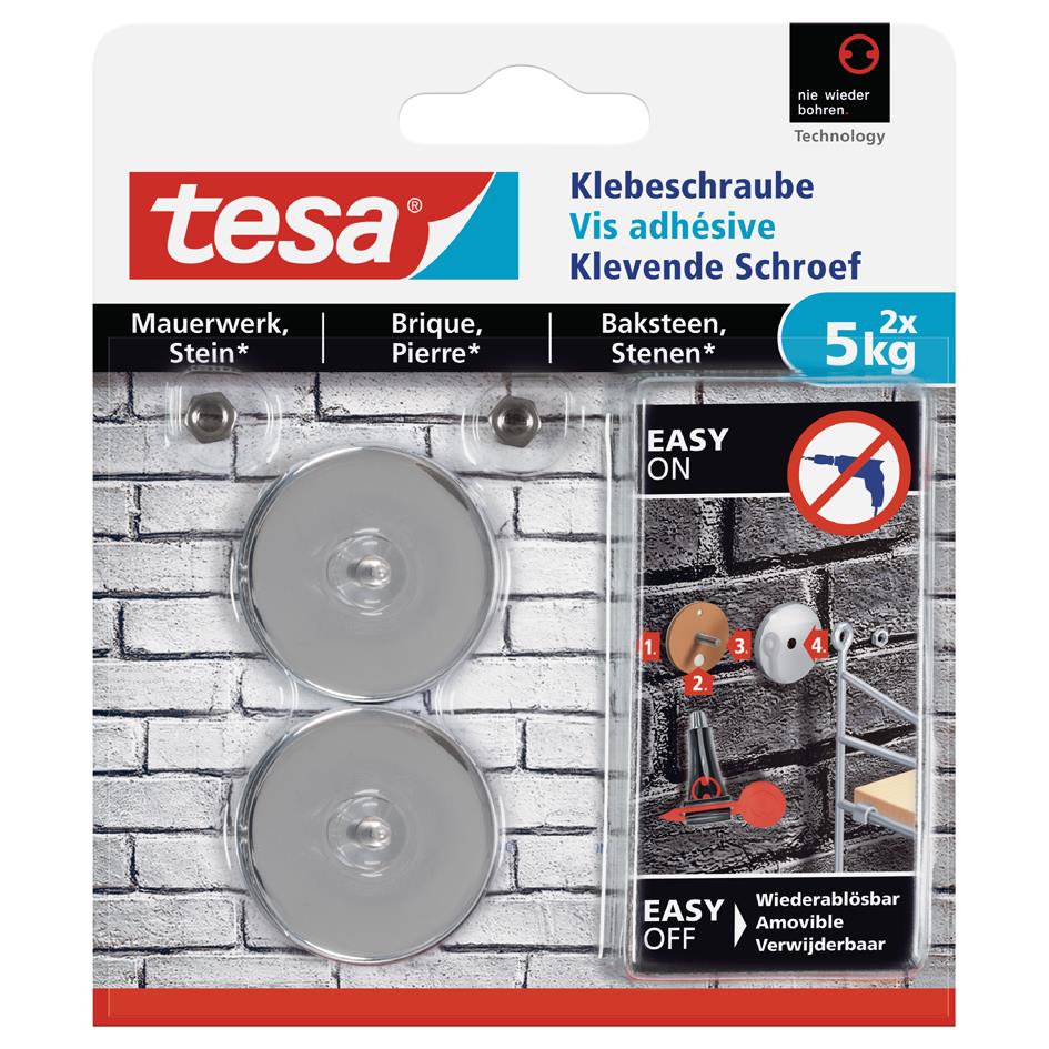 tesa Vis adhsive pour brique, rond, 5,0 kg