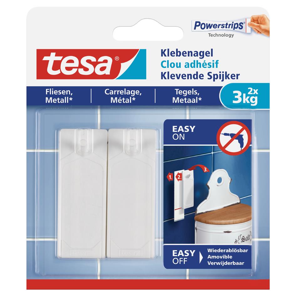 tesa Powerstrips Clou adhsif pour carrelage et mtal, 4,0