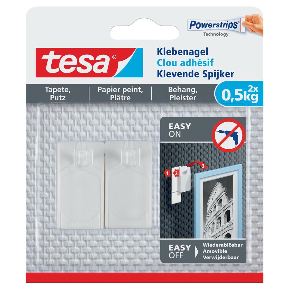 tesa Powerstrips Clou adhsif pour papier peint et pltre,