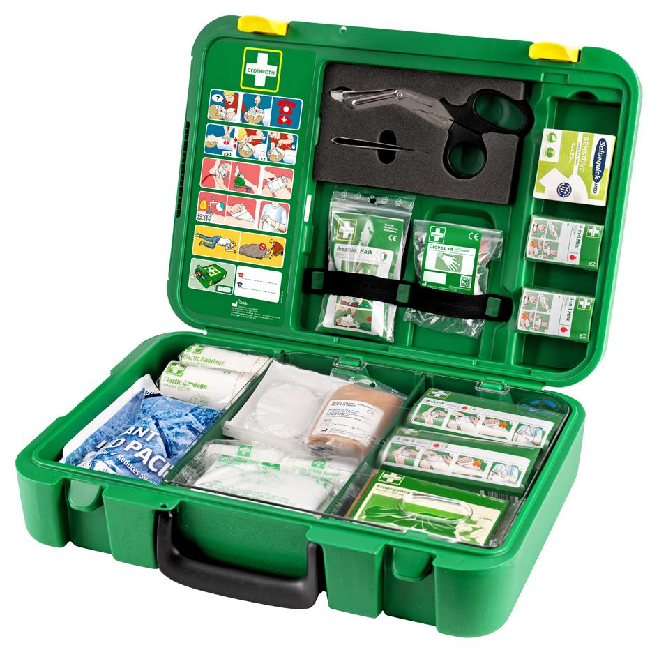 CEDERROTH Valise de premiers secours, contenu DIN 13157