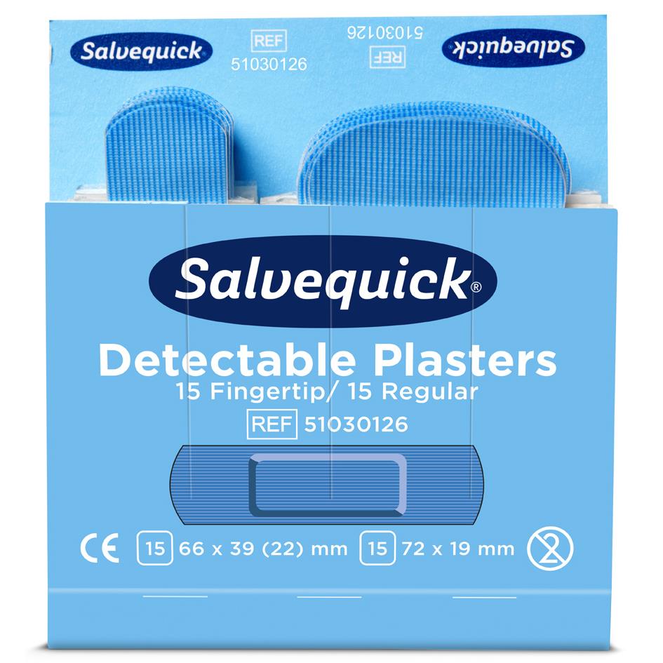 CEDERROTH Recharge Salvequick, pansement dtectable bleu