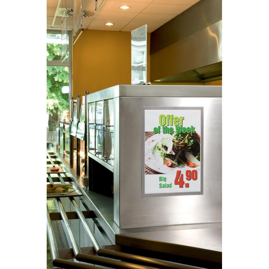 Cadre d'affichage mural Durable Duraframe - format A3 - adhsif repositionnable - coloris argent