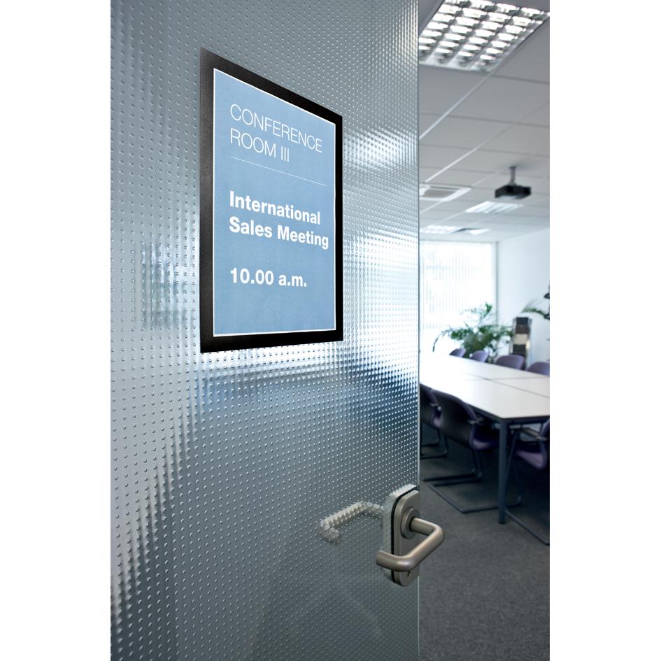 Cadre d'affichage mural Durable Duraframe - format A4 - adhsif repositionnable - coloris noir