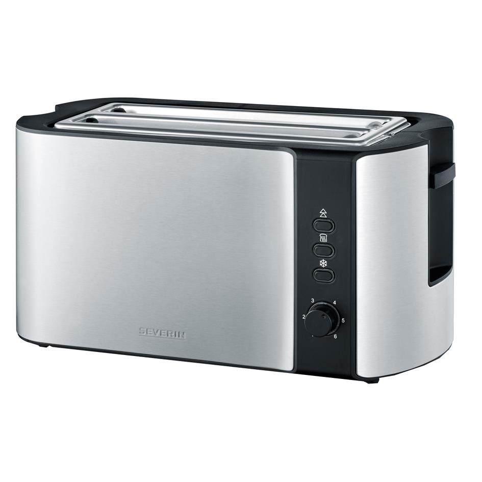 SEVERIN Grille-pain 4 tranches AT 2590, acier inox / noir