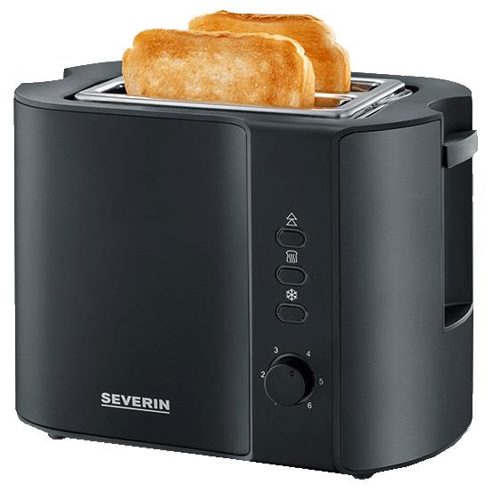 SEVERIN Grille-pain pour 2 tranches AT 9552, 800 W, noir mat