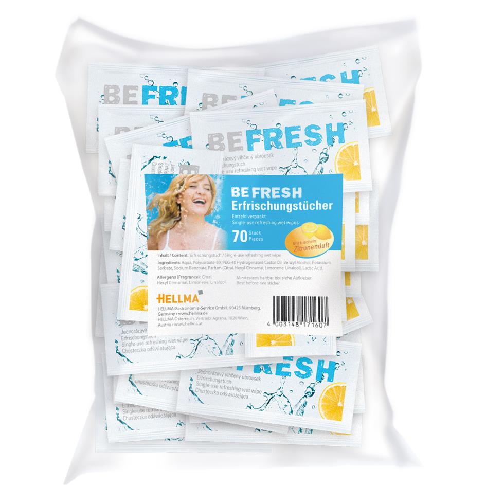 HELLMA Lingette raffrachissante 'befresh', dans un sachet