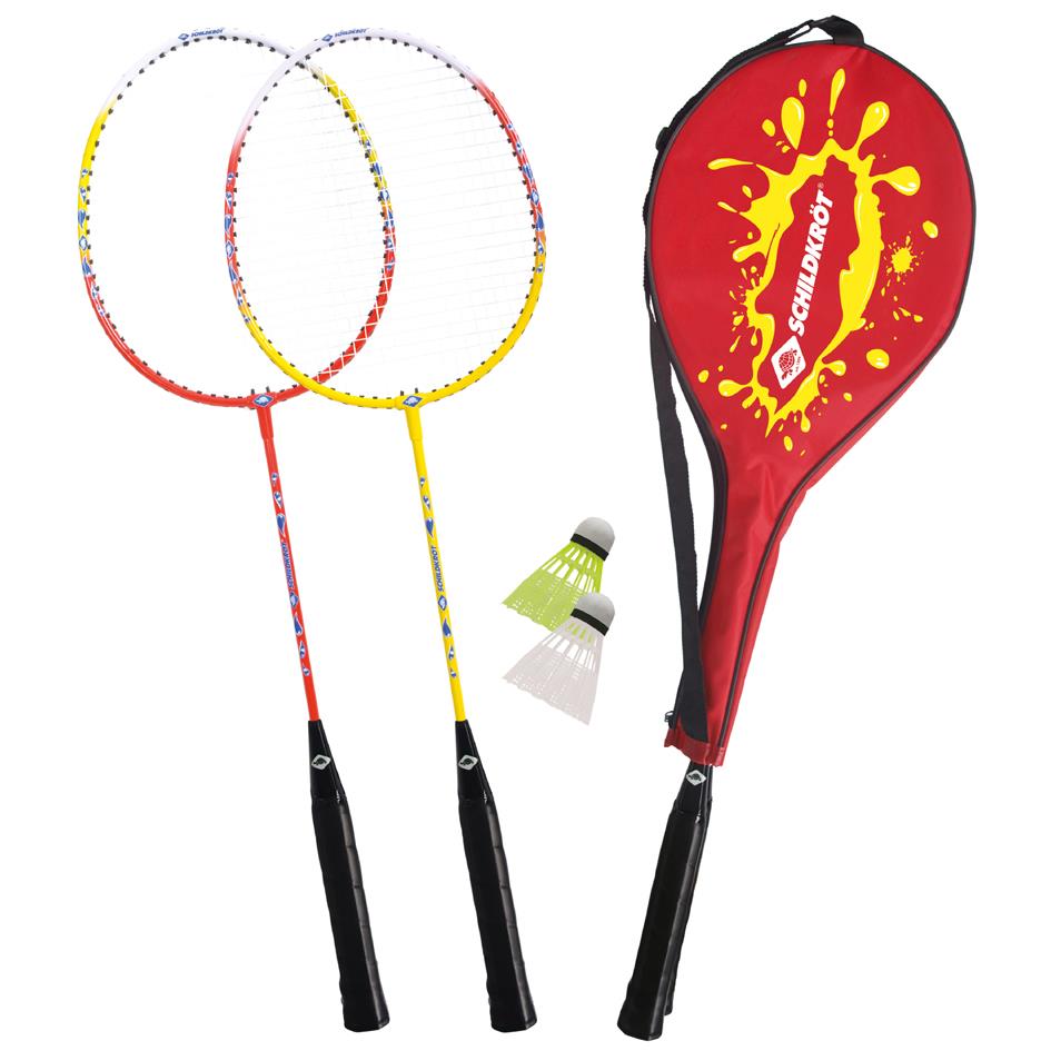 SCHILDKRoT Set de badminton 2 joueurs, rouge / jaune