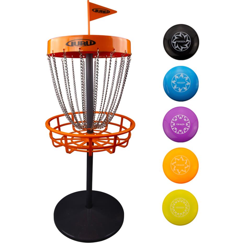 SCHILDKRoT Kit mini panier de disc golf Guru, incl.5 disques